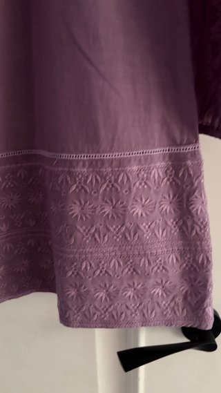 Vestido flamenco morado algodón y seda