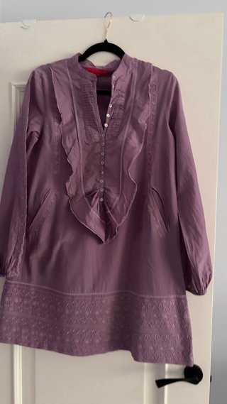 Vestido flamenco morado algodón y seda
