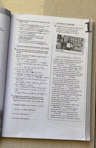 Libro y cuaderno de ejercicios Inglés 1 Bach