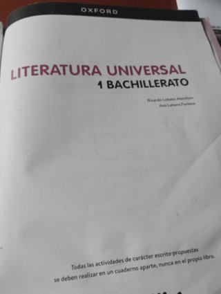 Literatura Universal 1º Bachillerato. Libro del...