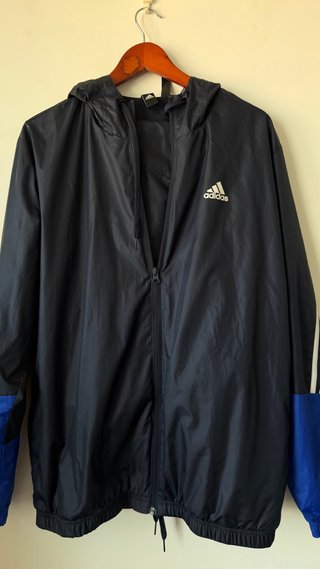 Chaqueta Adidas Nylon Negra y Azul