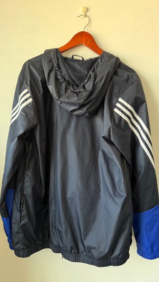 Chaqueta Adidas Nylon Negra y Azul