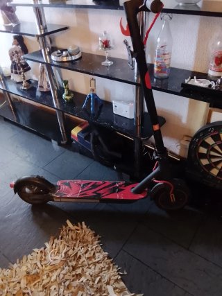 Patinete eléctrico de hierro casi nuevo más pote