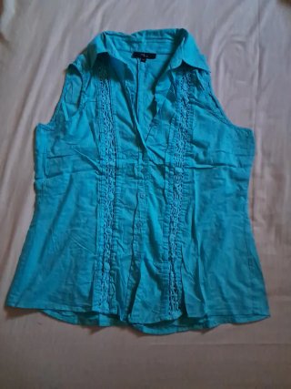 Camisa sin mangas azul