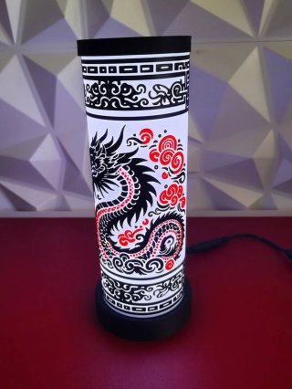 Lampada 3D Drago Rosso Bianco