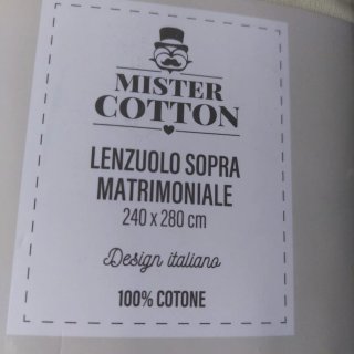 Lenzuolo sopra matrimoniale  100%cotone