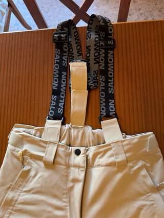 Pantalón esquí mujer Salomon beige/negro