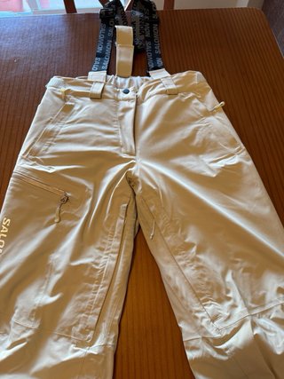 Pantalón esquí mujer Salomon beige/negro