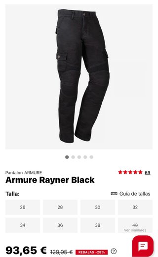 Pantalones de moto negros marca Armure.