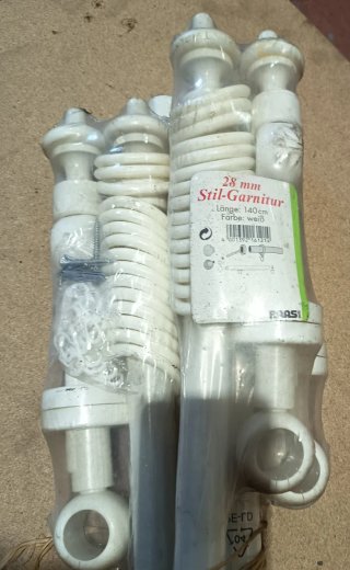 Barras cortina (4ud) blancas de 140cm con anillas