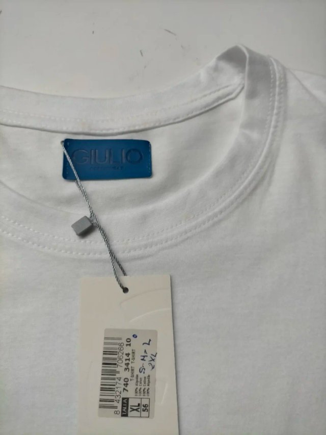 Camiseta Giulio Blanca Talla XL Algodón 100%