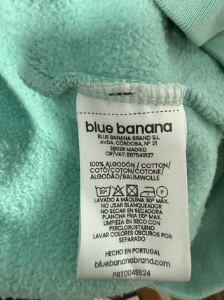 Sudadera Blue Banana Acqua Talla L