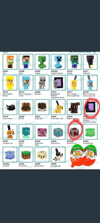 Lote Minecraft Kinder Joy Figuras
