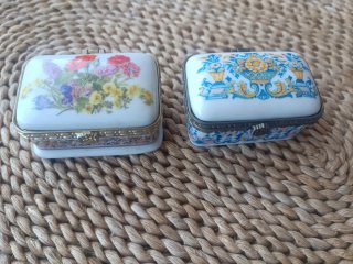 2 Cajitas Porcelana Vintage Decoradas