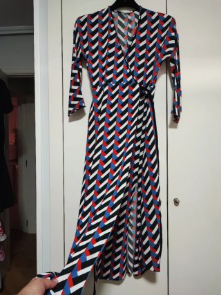 Vestido estampado geométrico mujer