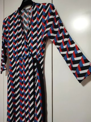 Vestido estampado geométrico mujer