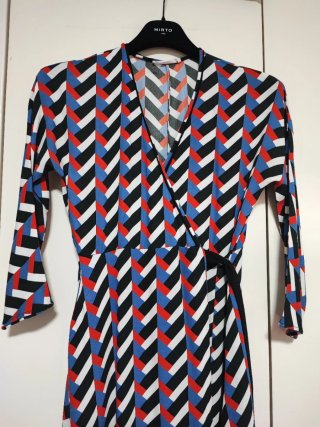 Vestido estampado geométrico mujer