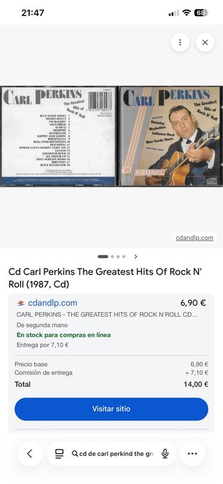 CD de Carl Perkins: Greatest Hits Rock & Roll