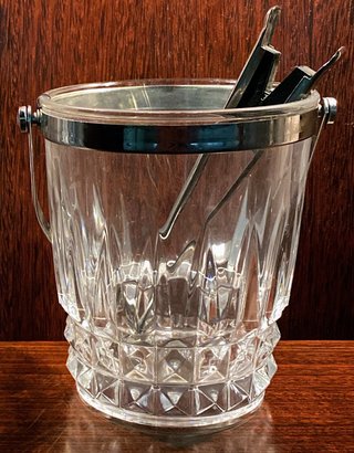 Cubitera Hielo Cristal Tallado + pinzas Acero
