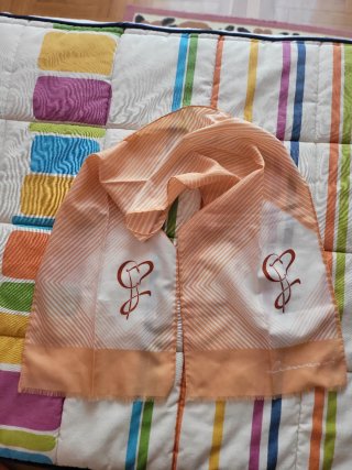 Pañuelo Leonardi Naranja y Blanco