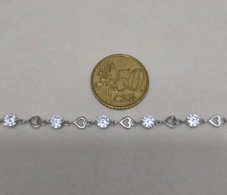 Pulsera Plata 925 Corazones y Circonitas