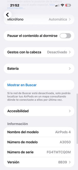 Apple AirPods 4, Auriculares inalámbricos MTCQ0M