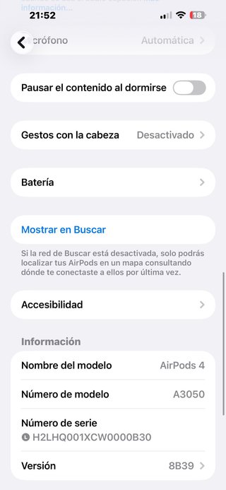 Apple AirPods 4, Auriculares inalámbricos MTCQ0M