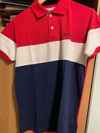 Polo Tommy Hilfiger Uomo Rosso Bianco Blu