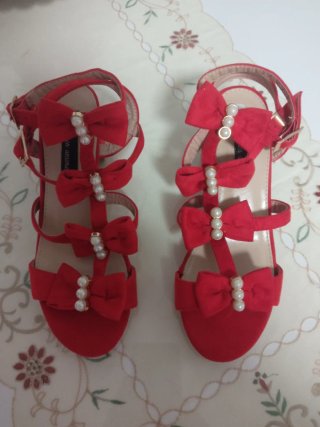Zapatos de piel rojos para mujer