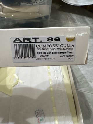 Lenzuolo culla cotone con pizzo