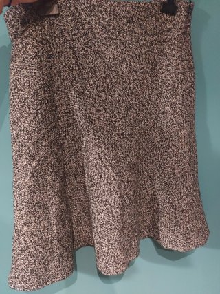 Falda midi lana gris y negra
