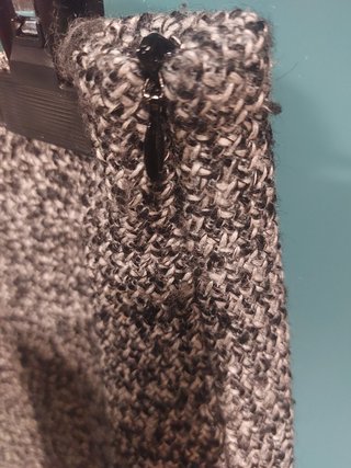 Falda midi lana gris y negra