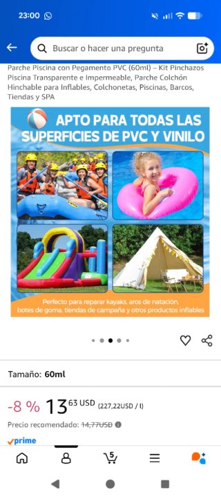 Kit Reparación PVC Piscina AAROVIBE 60ml