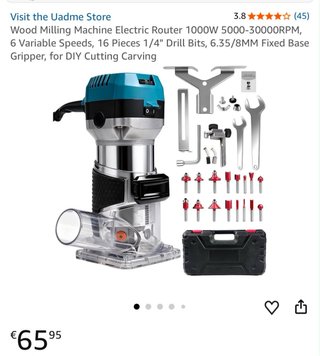 Fresadora de madera 7105 con accesorios Nueva1800W
