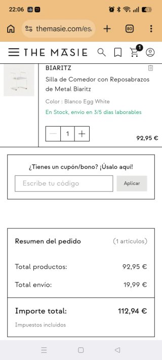 Pack 2 Sillas Biaritz con Reposabrazos