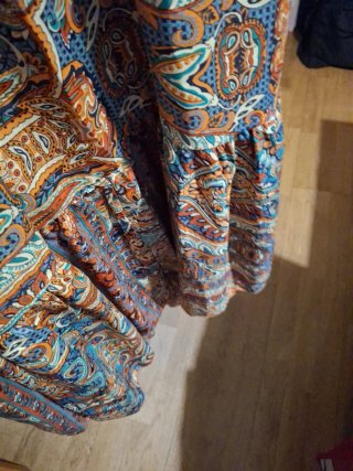 Vestido largo estampado en seda Corte Hindú