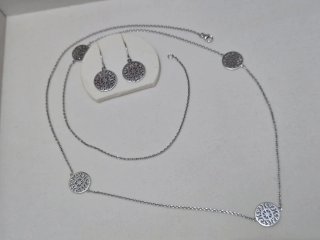 Collar largo plata 925 con colgantes circulares