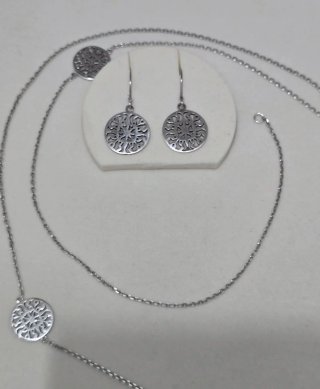 Collar largo plata 925 con colgantes circulares