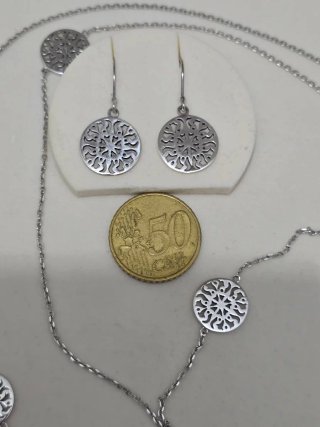 Collar largo plata 925 con colgantes circulares