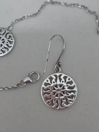 Collar largo plata 925 con colgantes circulares