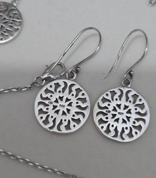 Collar largo plata 925 con colgantes circulares