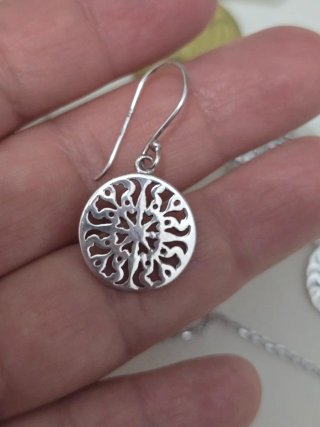 Collar largo plata 925 con colgantes circulares