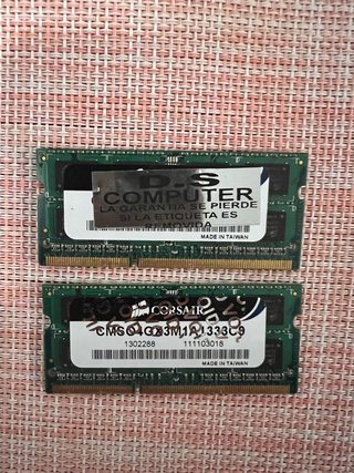 2x Corsair DDR3 SO-DIMM 4GB Portátil