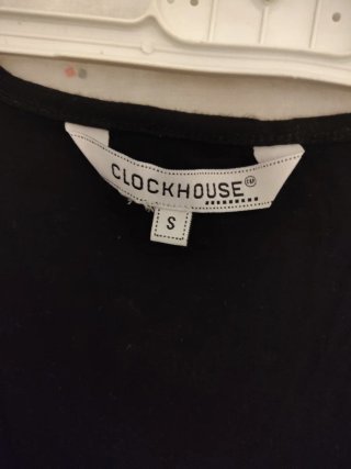 Top negro lentejuelas Clockhouse talla S