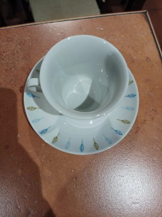 Juego de 6 tazas y platillos de cristal/porcelana