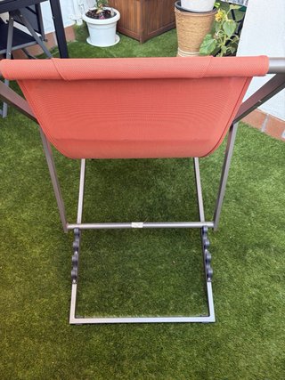 Tumbona plegable exterior terracota