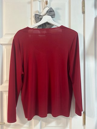 Blusa roja flor lentejuelas Strago XL