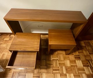 Cabecero con balda o pie de cama y 2 mesitas noche