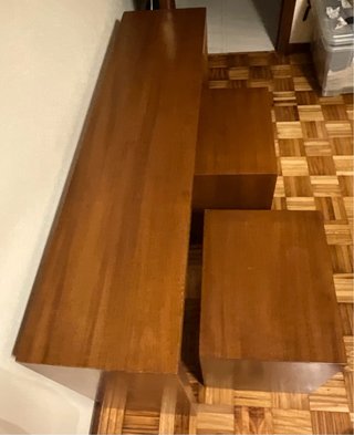 Cabecero con balda o pie de cama y 2 mesitas noche