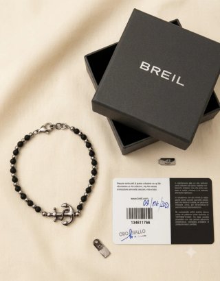 Bracciale Breil Uomo Acciaio Onice Ancora